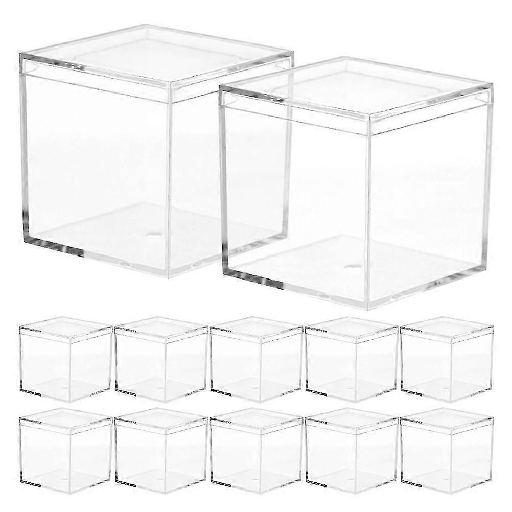 12 Pack Square Transparent Candy Container for Small Items Storage and Gift Wrapping