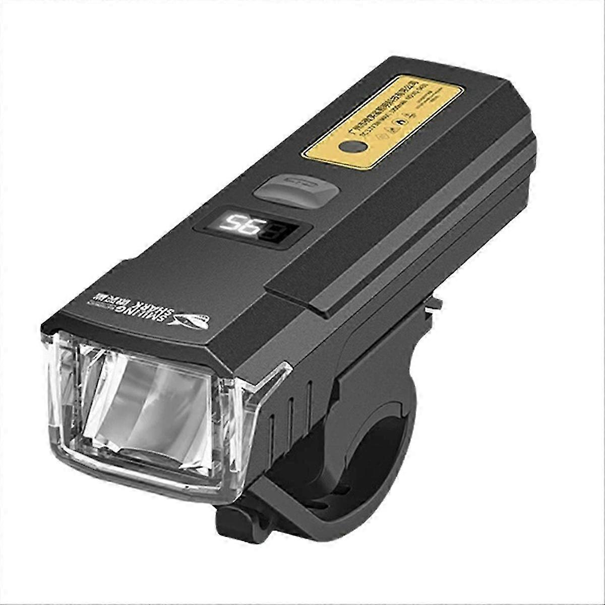 Bicycle Headlight Digital Display Waterproof Black