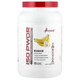 Metabolic Nutrition, ISOpwdr, Wei-eiwitisolaat, Bananencrème, 3,04 lb (1380 g)