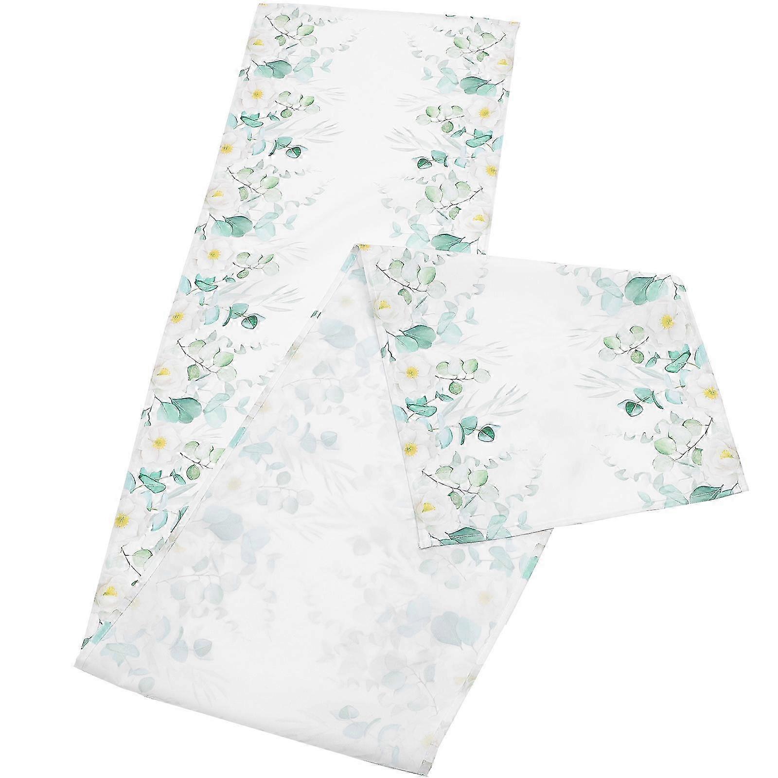 Light Green Waterproof Tablecloth Decorative Flower Pattern compatible with Table Protection 1 Sheet