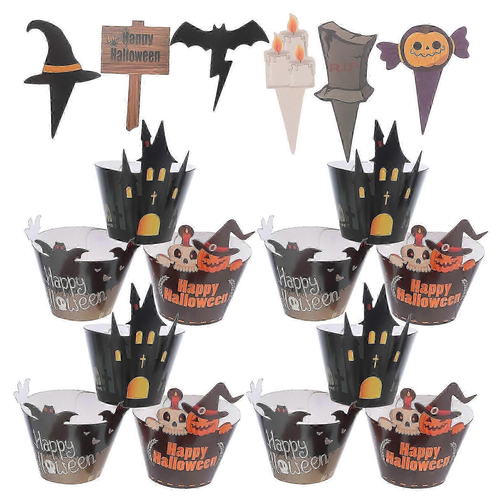 Multi Halloween Cupcake Wrappers Paper Baking Decorations for 2Sets