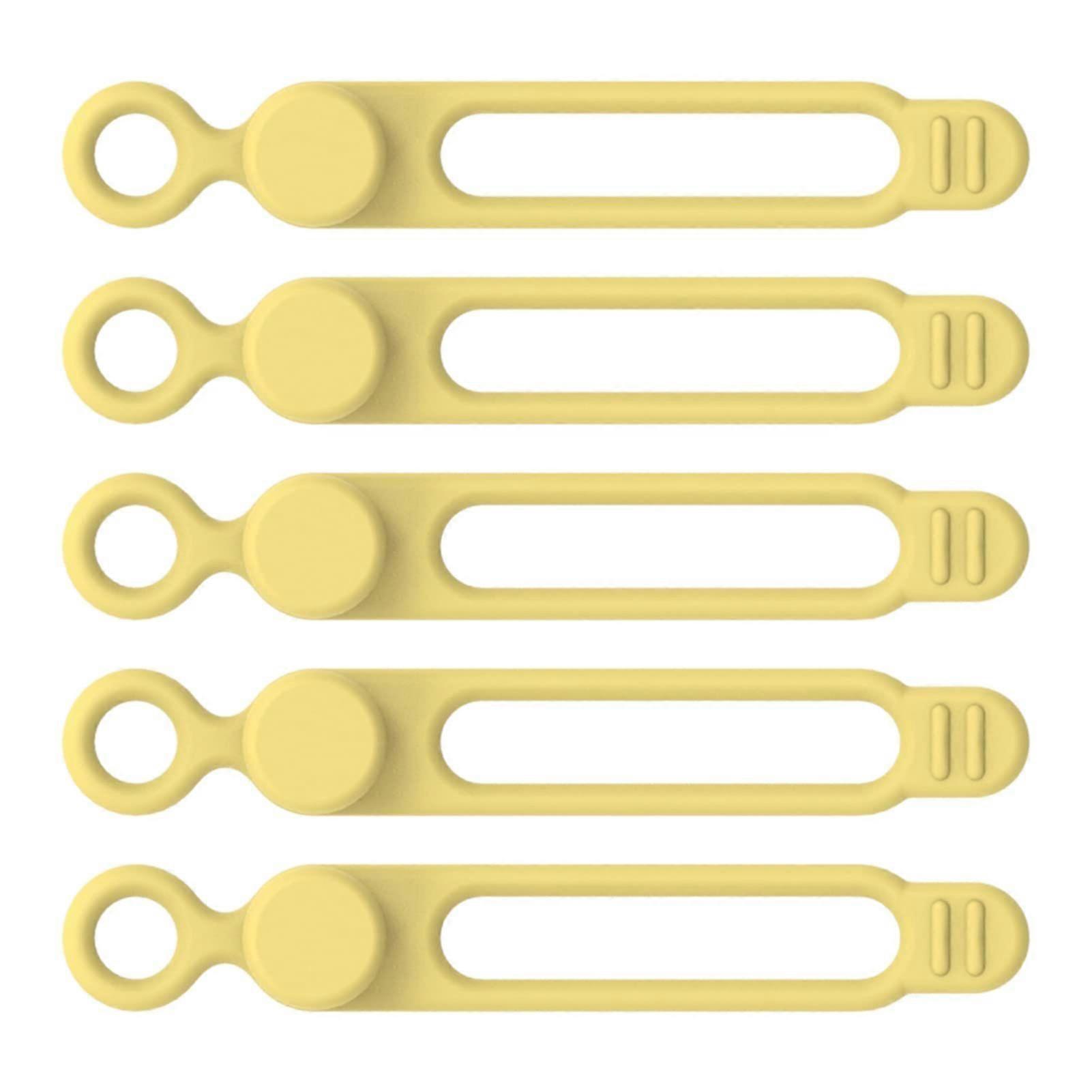 5 pc data cable storage Winder headphone cabin yellow one size