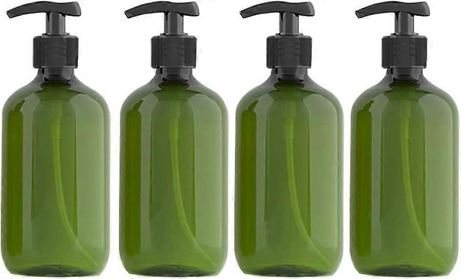 4 Pcs Large Empty Bottles Capacity 300 ML(Green)