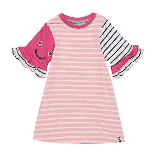 Lilly & Sid Girls Horizontal Stripe Regular Ruffle Dress