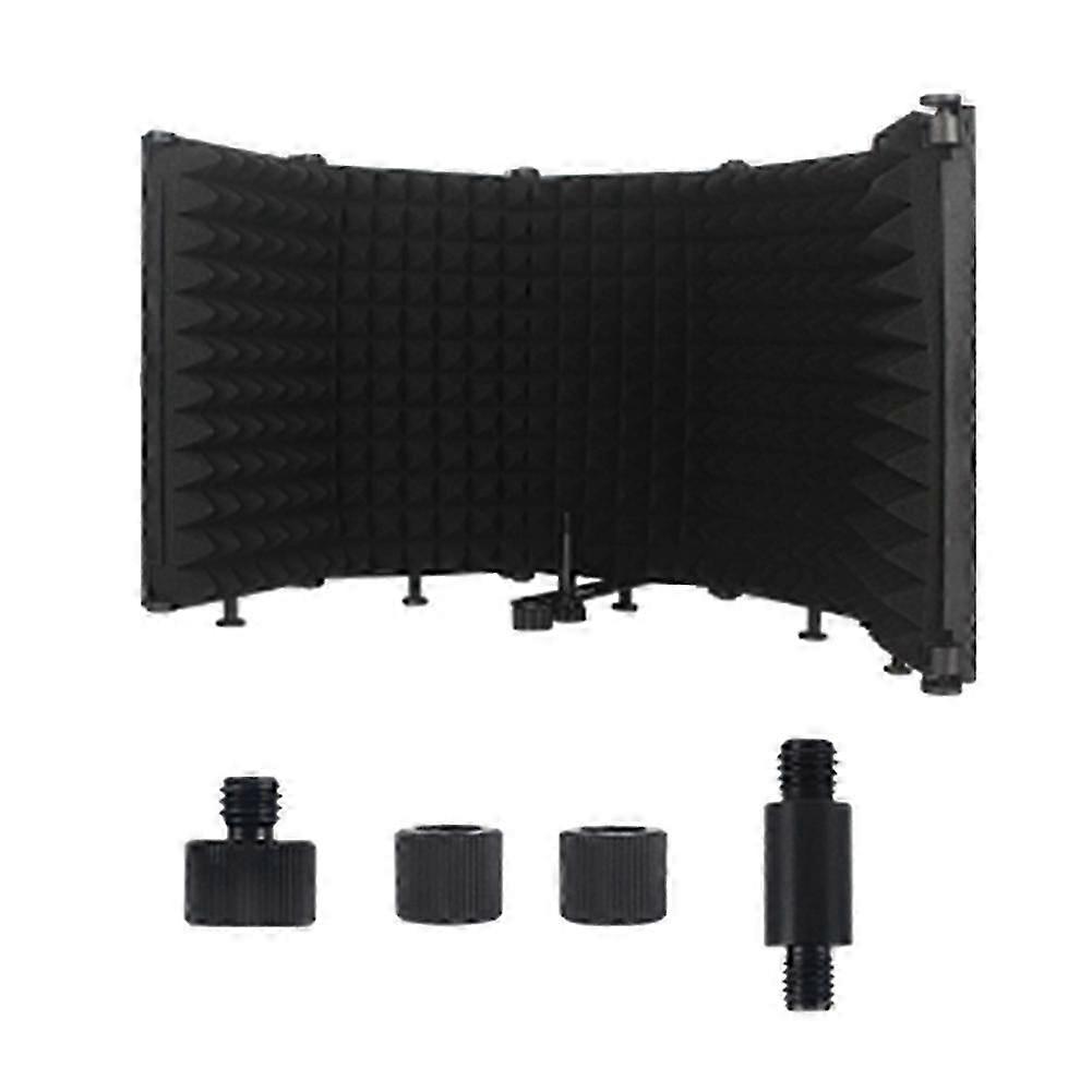 Adjustable 5 Panel Microphone Isolation Shield Foldable Studio Recording Mic Filter Mic Sponge Soundproof Shield