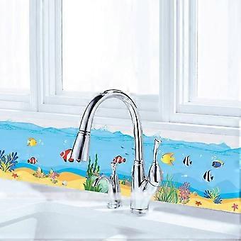 Heytea sous la mer or plage murale Sticker algues corail conque étoile de mer poissons tropicaux Vinyle bordure autocollant pour salle de bain fenêtre porte en verre pépinière Art Mura