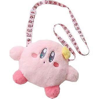 Rosa Cartoon Plush Kirby cosméticos cosméticos saco bonito bolsa de ombro saco de armazenamento