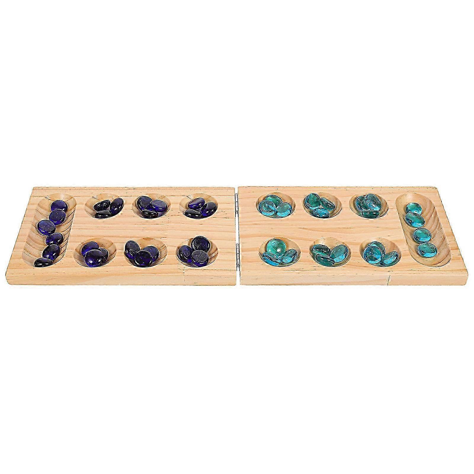 Wooden Mancala Board Game Set for Kids