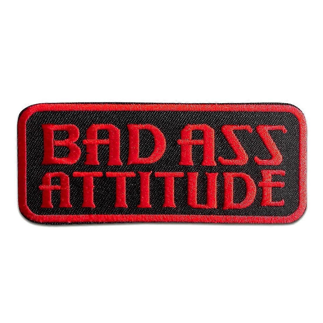 Patch / iron-on patch Bad Ass Attitude black 9,8x4cm patch iron on patch