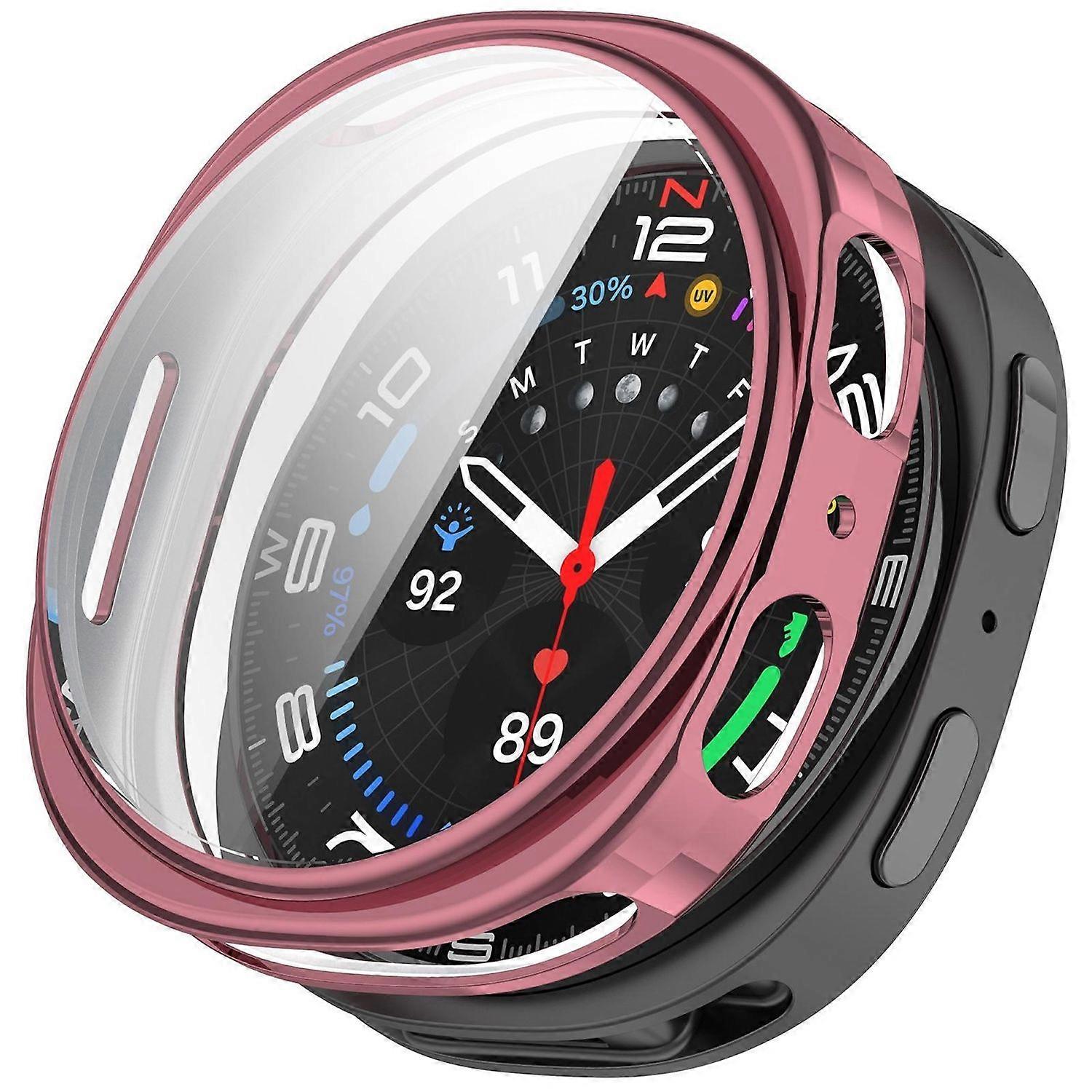 For Samsung Galaxy Watch 8 40mm Electroplated Full Cover TPU Smart Watch Protective Case Pink