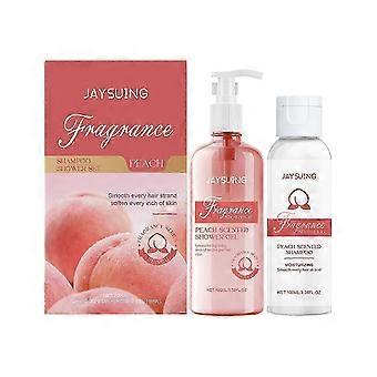 White Peach Shampoo & Shower Set for Women  Nourishing Hair & Body Care with Vitamin E & Peach Extract, Gentle Cleansing, Refreshing Fragrance, Easy t
