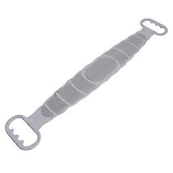 Siliconen badhanddoek douchehanddoek lange strook exfoliërende riem badhanddoek wrijven modder lichaam schrobzuigmachine gereedschap voor douche (grijs)