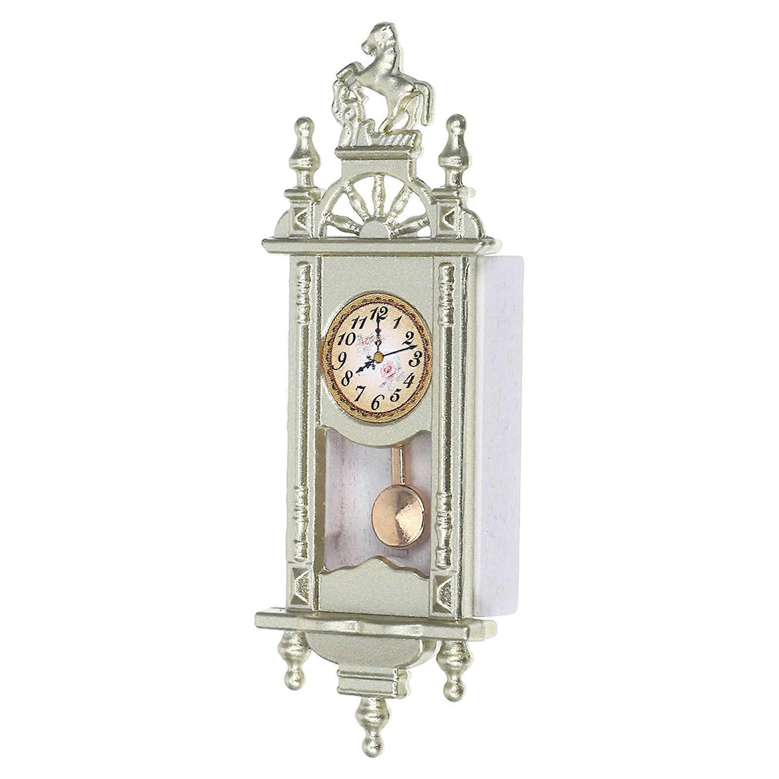 Retro Pendulum Clock Mini House Decor for Decor