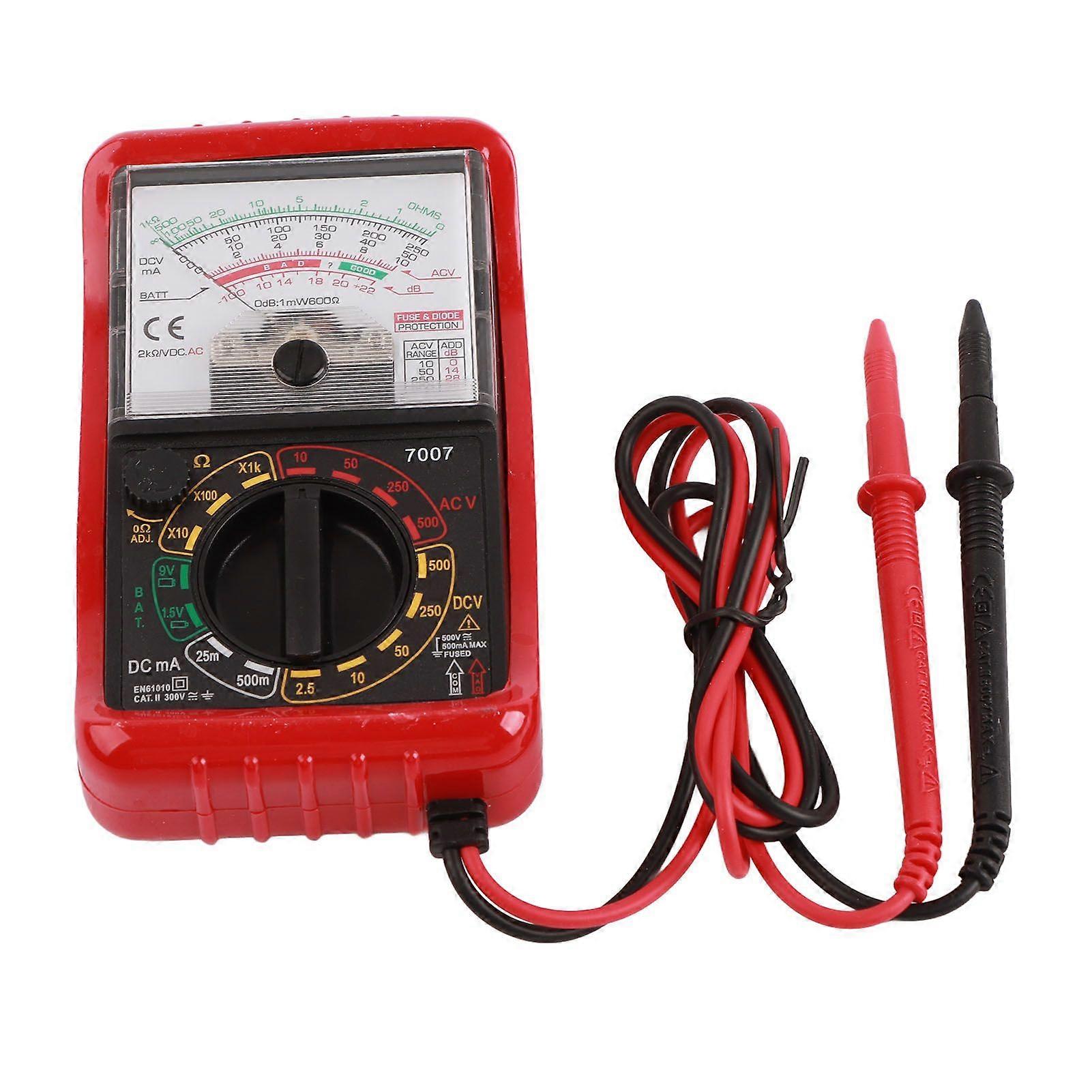 KT7007 Mini Portable Handheld Pointer Multimeter Manual Range Analog Multimeter Voltmeter Ammeter Measuring Tool