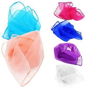 6pcs 60 x 60cm Square Juggling Silk Dance Scarves Movement Scarves Tricks Kids Performance Props Accessories (Random Color)