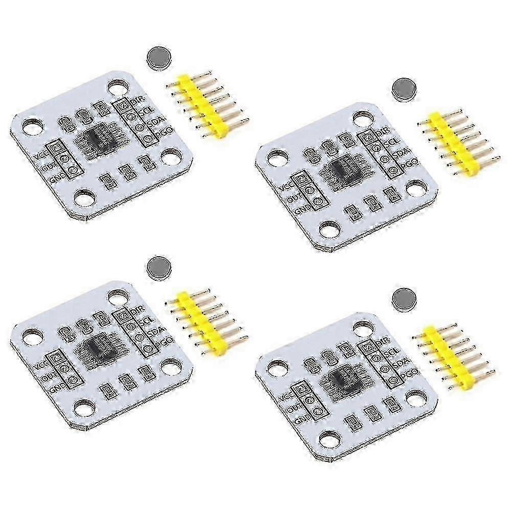 4pcs As5600 Magnetic Encoder Magnetic Induction Angle Measurement Sensor Module 12bit High Precisio