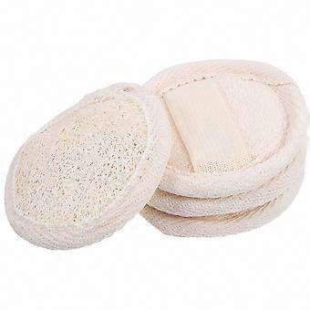 Gentle Facial Cleaning & Exfoliation, 4PCS Beige Natural Material Face Exfoliating Loofah Pads