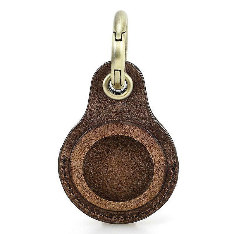 Compatible with Apple AirTag Leather Tracker Holder Case with Key Ring