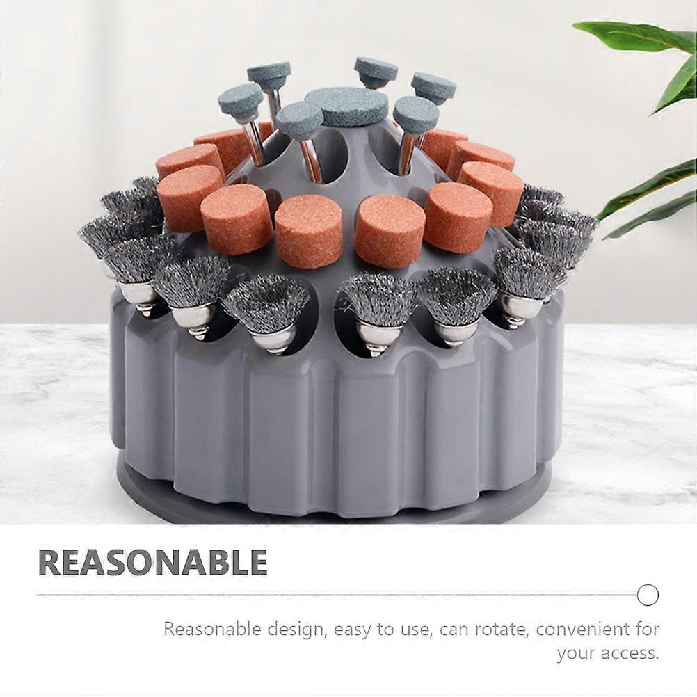 Storage Box for Drill Bits Rotatable Organizer Case in Grey 2Pcs