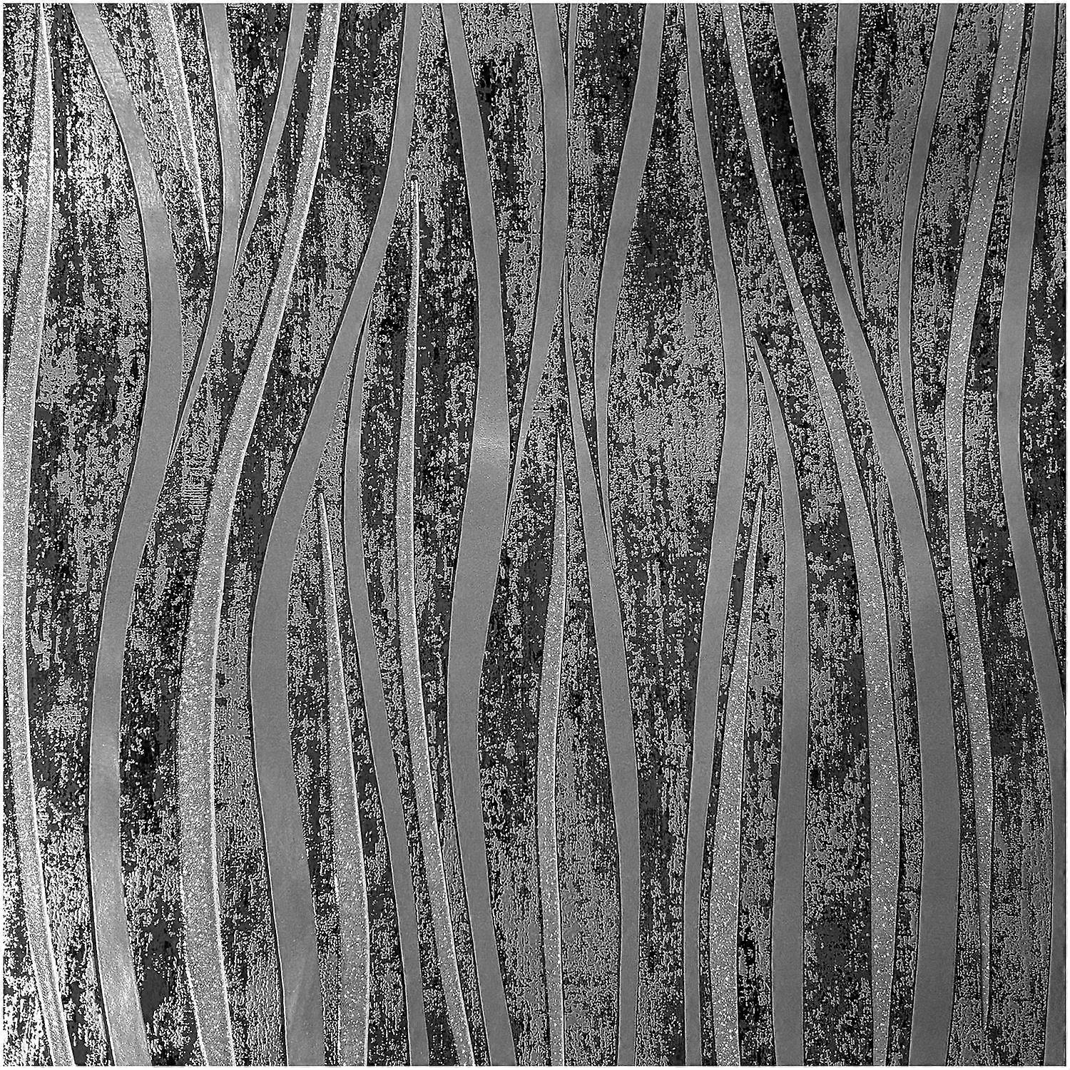 Tabritz Wave Charcoal Wallpaper