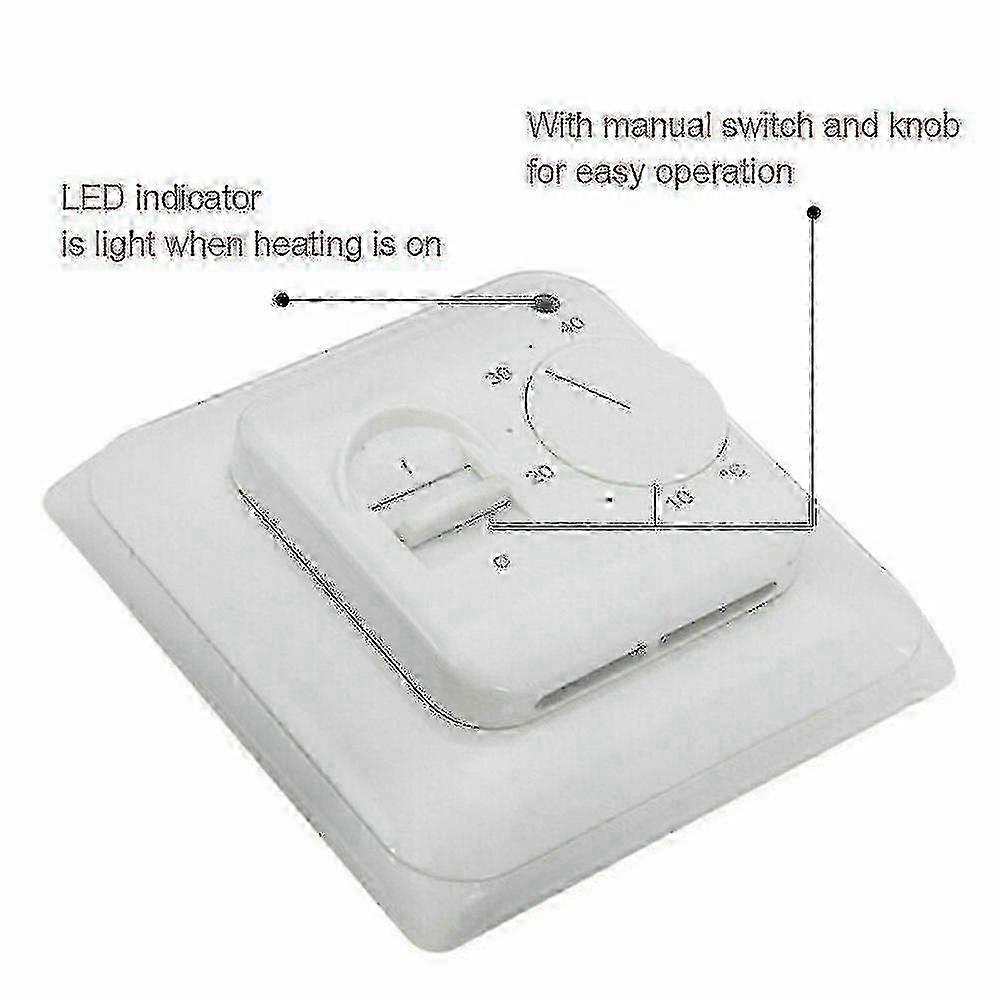 Underfloor Heating Thermostat Temperature Control Switch with 3m Sensor Cable compatible with Electric Floor Heating Systems