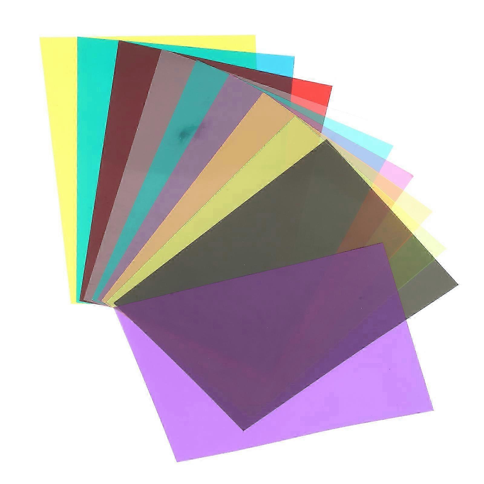 10Pcs Transparent Light Gel Filtering Sheets Light Diffuser Sheets PVC Photo Lighting Filters