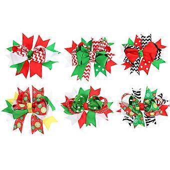 Bowknot Hairpin for Decor 6Pcs Assorted Color Fashion Hair Clips for Women