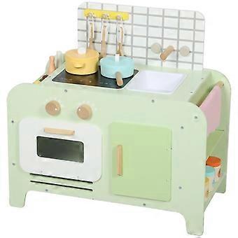 Children's kitchen playset, MDF, 15 accessories, cabinets, 40 cm, ages 3+, green