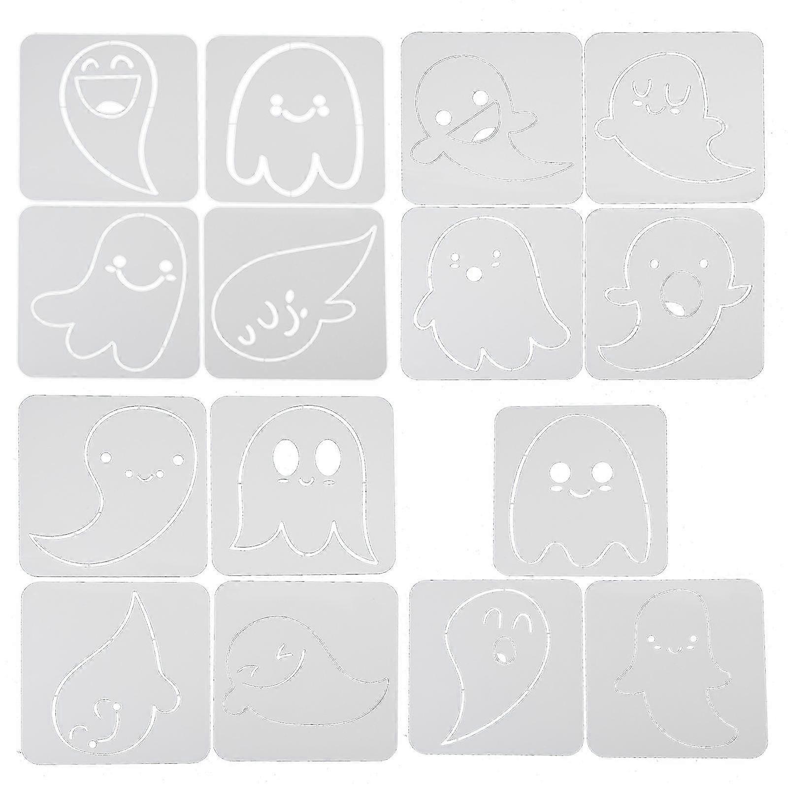 DIY Project Compatible 15Pcs Reusable Halloween Drawing Stencils