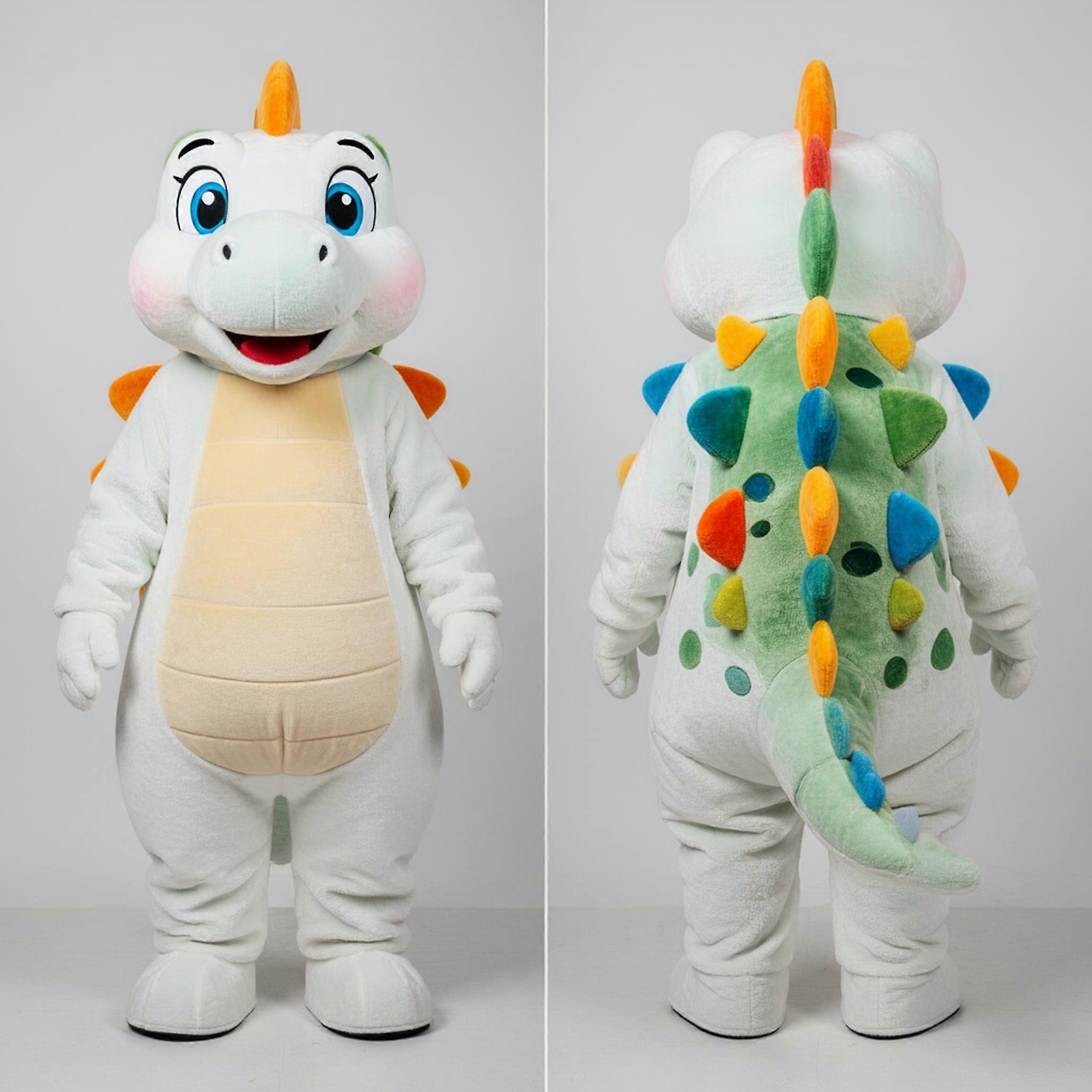 MASTICOT White Friendly Stegosaurus Mascot