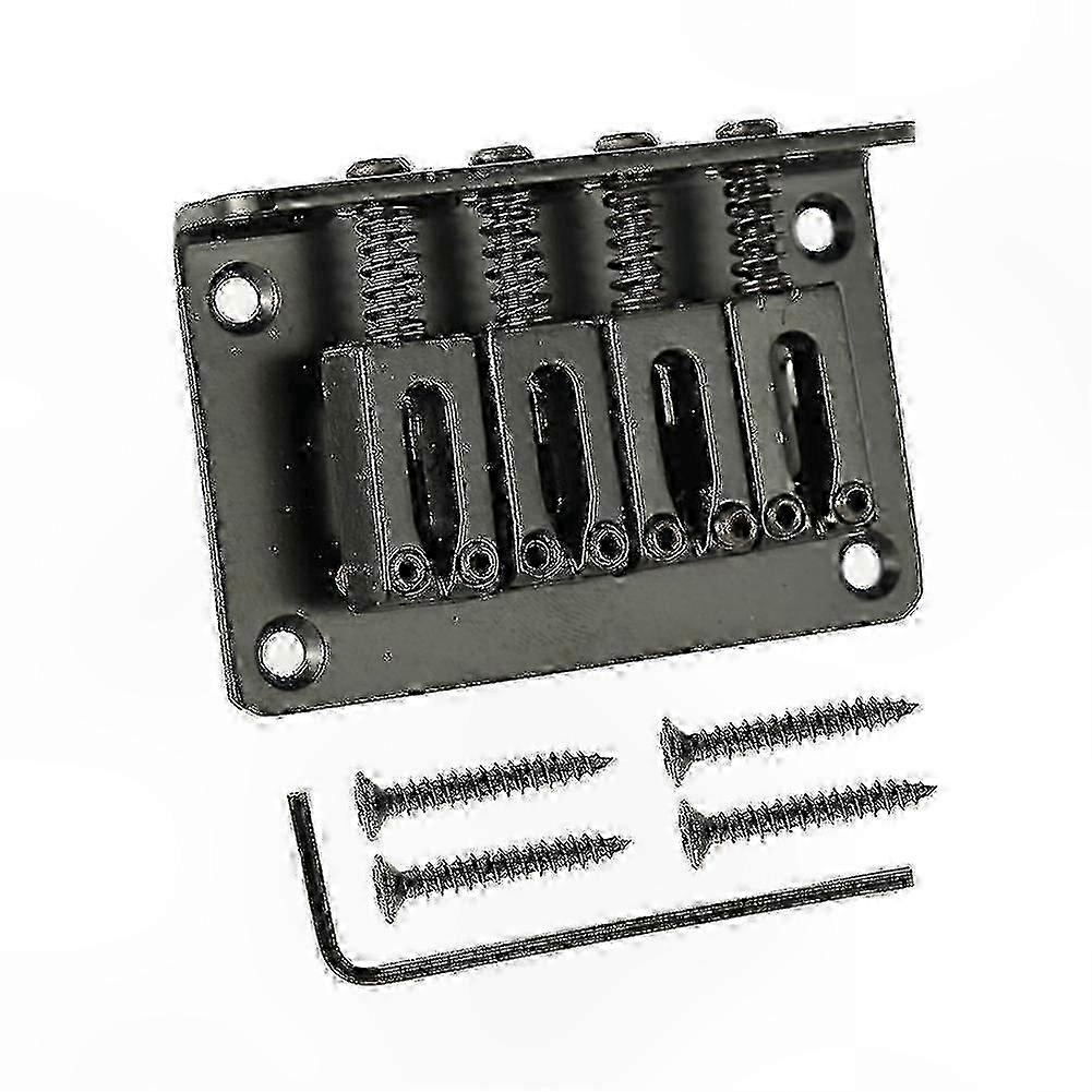 Black Chrome Adjustable 4-String Bridge
