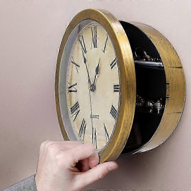 Gold Jewelry Clock Security Clock Wall Clock Silver Hidden Clock Security Organizer Wall Clock