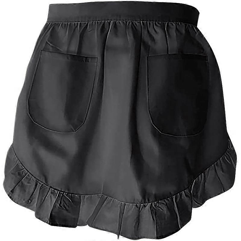 Vintage-Inspired Ruffle Apron with Pockets for Cooking
