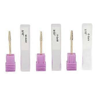 3 PCS Tungsten Steel Nail Grinder Replacement Heads for Manicure, Polishing and Shaping