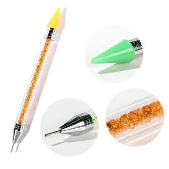DualEnded Rhinestone Picker Tool with Silicone Brush for Precision Gem Placement and Nail Art