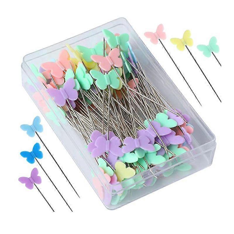 Colourful Flat Flower Pins 100 Pcs