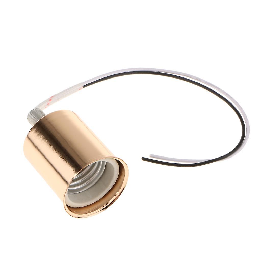 Round Lampshade Ceiling Light Holder Chandelier Pendant Socket Gold E27