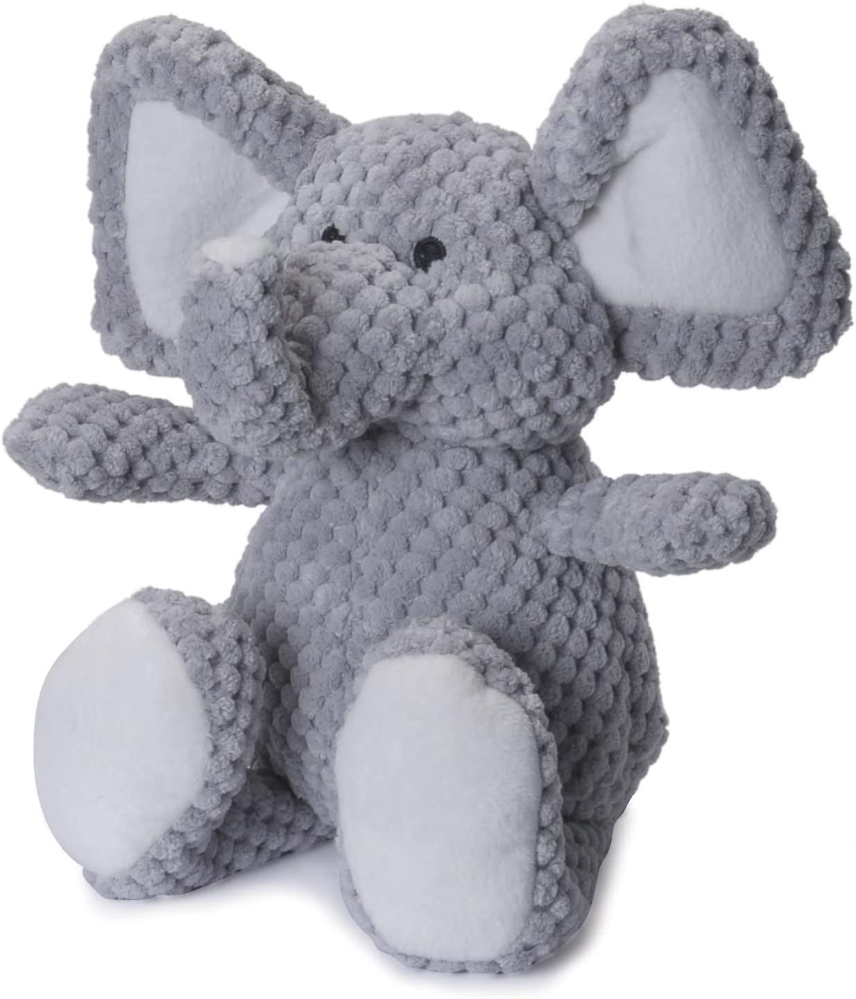 Checkers Elephant With Chew Guard Technology Tough Plush Dog Toy, Grey, Small, Gray (076983)