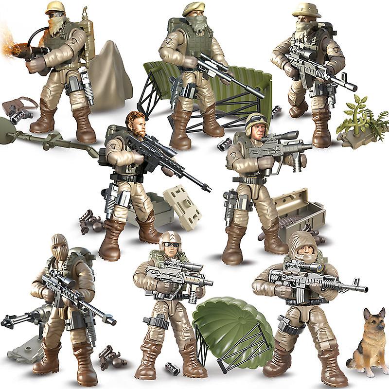 thumbnail image 1 of Soldados del equipo de policía especial de articulación movible, muñeco de juguete de 5cm, soldados ensamblados xj9904, juguetes militares, 1 of 5