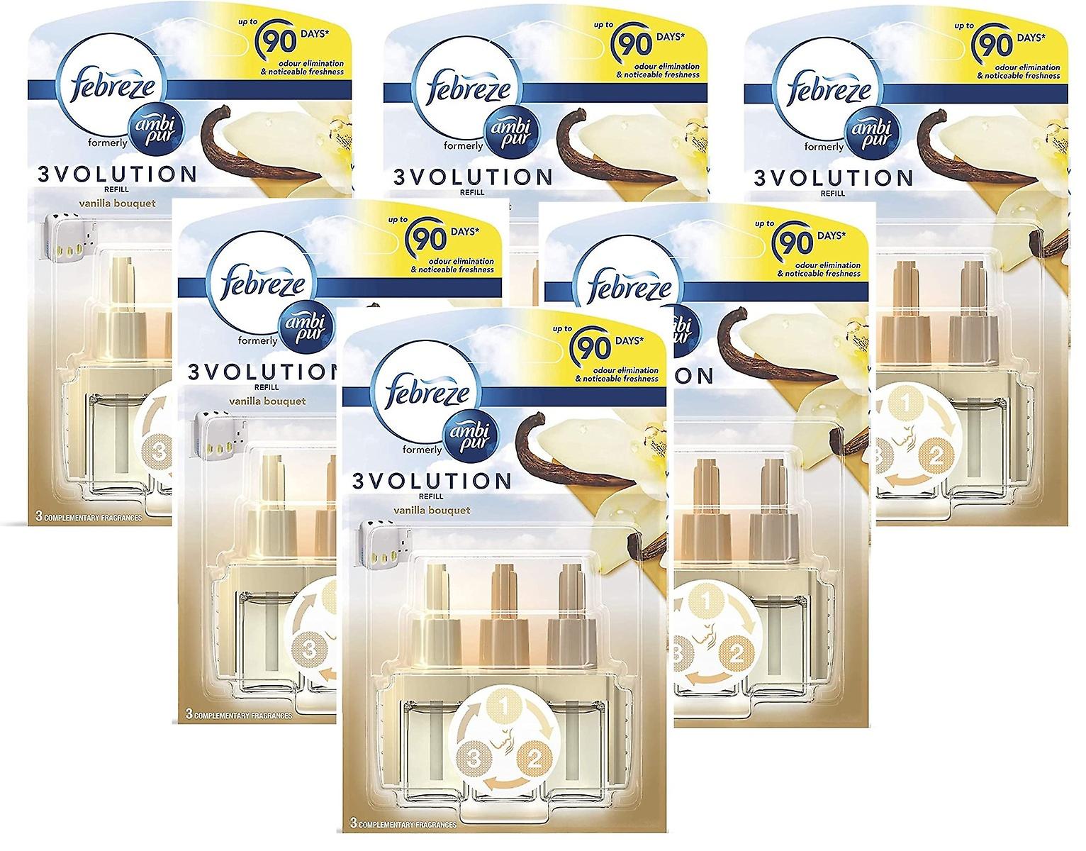 6 x 20ml Febreze 3Volution Plug in refill - Vanilla Bouquet