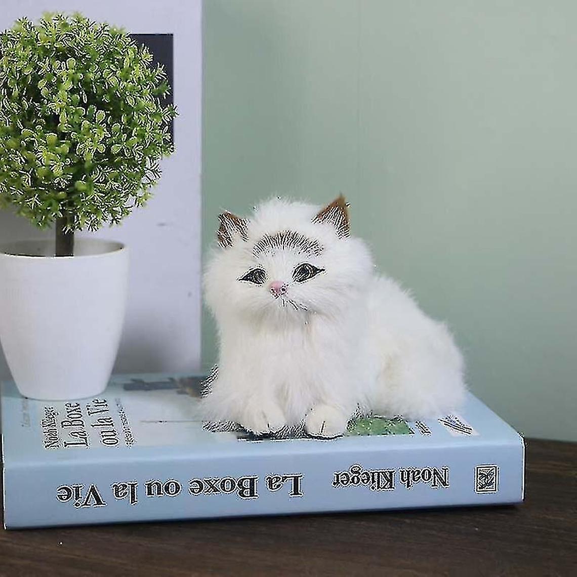 Simulation Cat Doll For Office And Home Decorationwhite