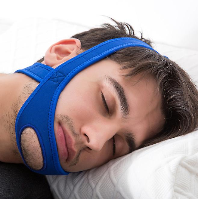 Stop Snoring Chin Strap and Anti Snoring Solution Adjustable Anti Snoring Support Device (Blue Strap)