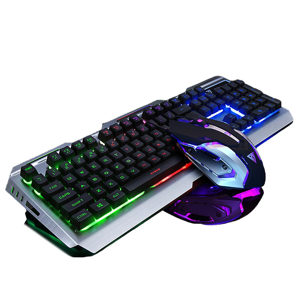Rainbow Backlight Gaming Keyboard and Mouse Combo RGB Wired Keyboard