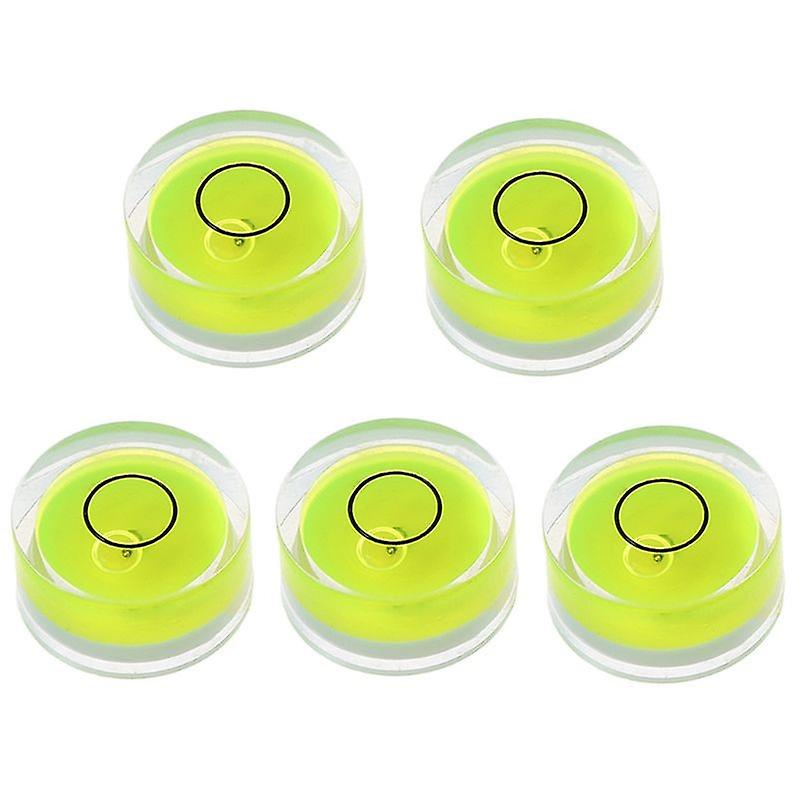 5pcs，15*8mm Round Spirit Level，For Horizontal nce Calibration，Green