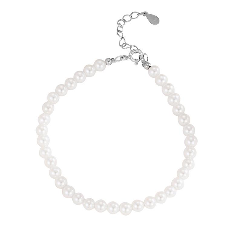 3mm Silver Shell Pearl Bracelet