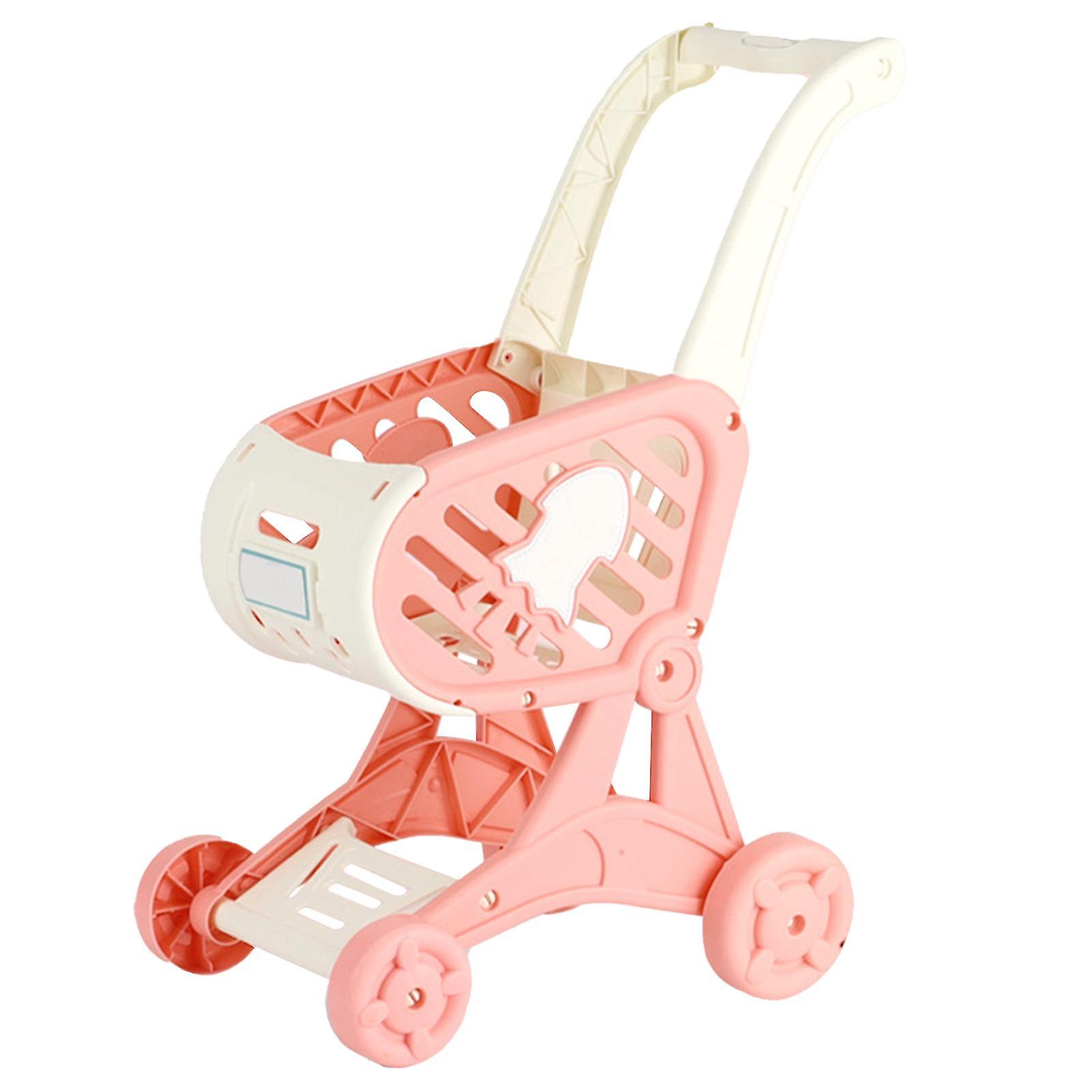 Chariot de courses pour enfants, jouet de supermarché, jeu de simulation de courses, rose