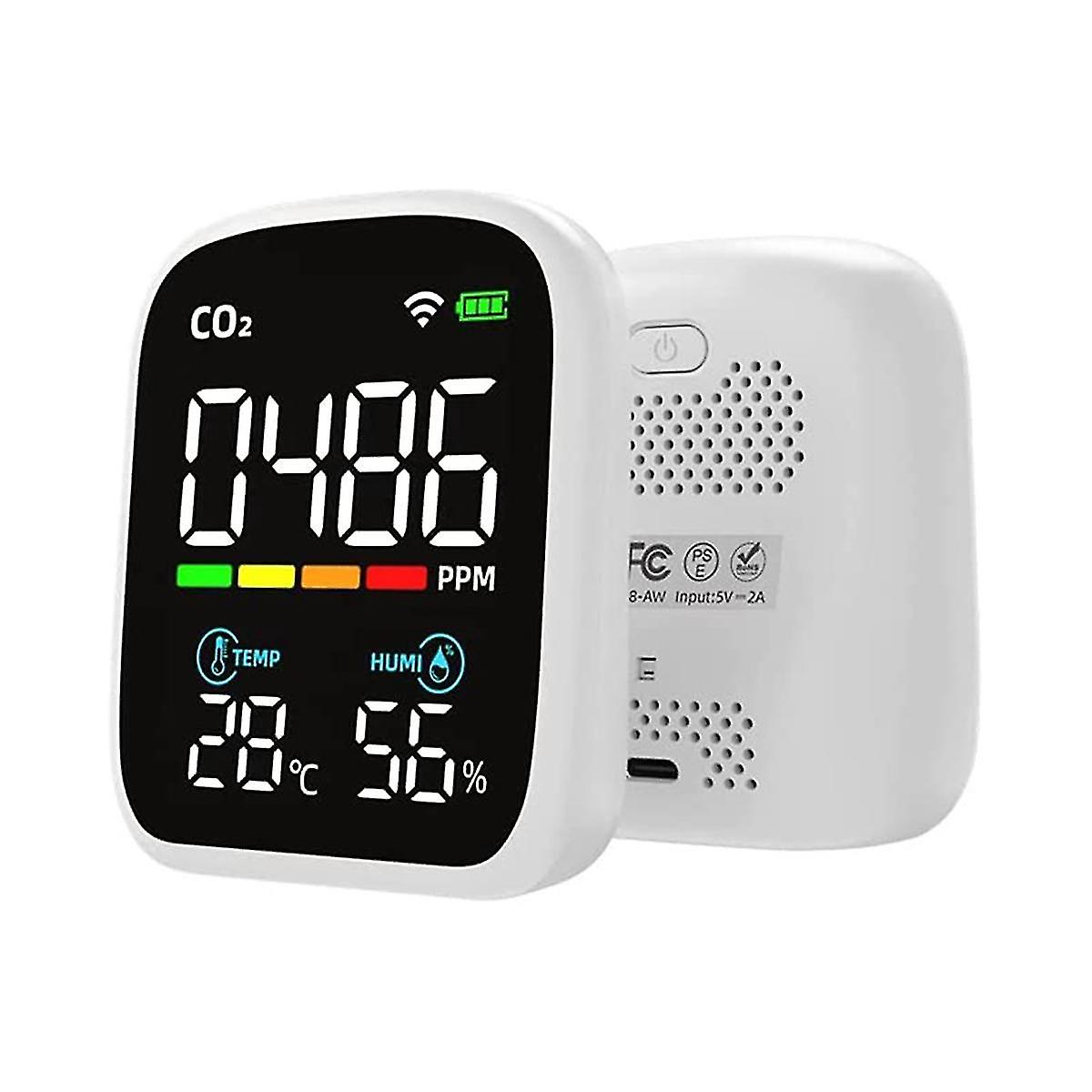 Digital Co2 Detector High Co2 Mon Humidity Temperature Er, Portable Dioxide Dete