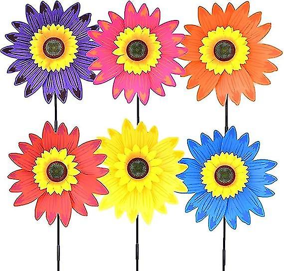6pcs Lawn Pinwheels Spinners Garden Pinwheel Spinner For Patio Lawn Garden