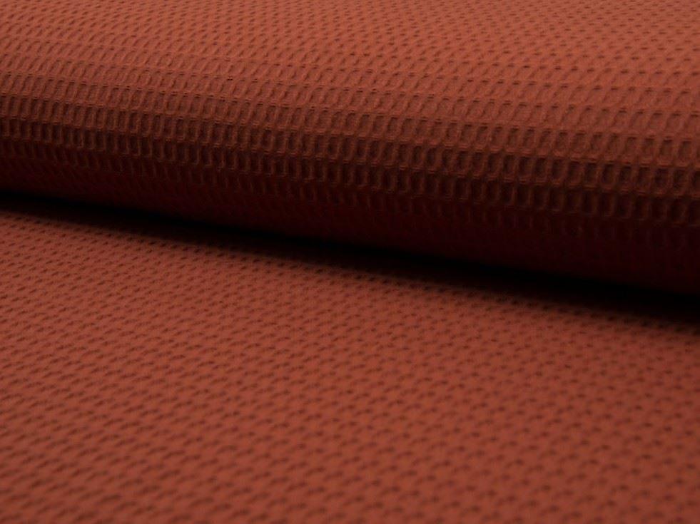 Minerva Cotton Waffle Fabric Terracotta - per metre
