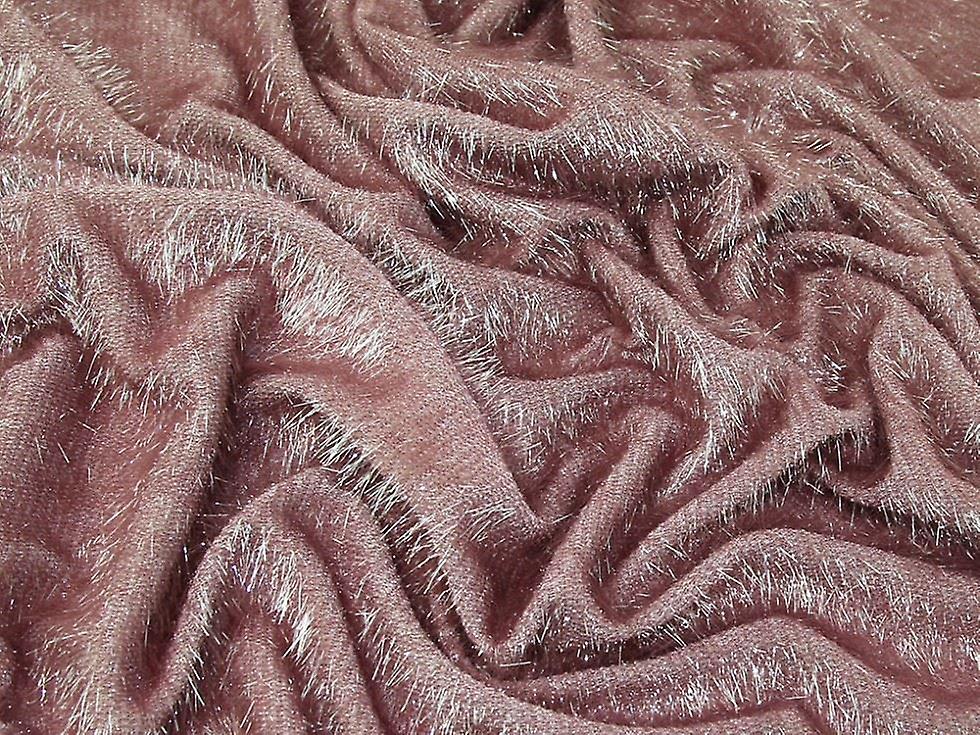 Minerva Lurex Faux Fur Fabric Rose Pink - per metre